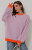 Luca | Oversized striped jumper - Orange & Blue / S