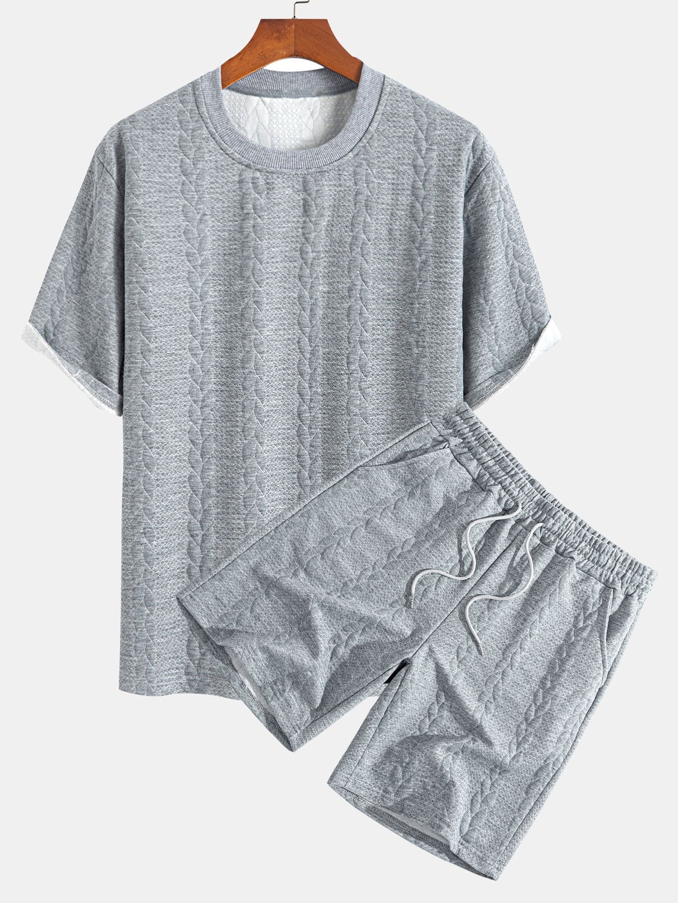 Rudy | Casual Relax Fit T-Shirt with Twist Jacquard Shorts