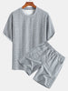 Rudy | Casual Relax Fit T-Shirt with Twist Jacquard Shorts