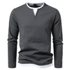 Jaron™ | Timeless Henley Long Sleeve - Grey / S