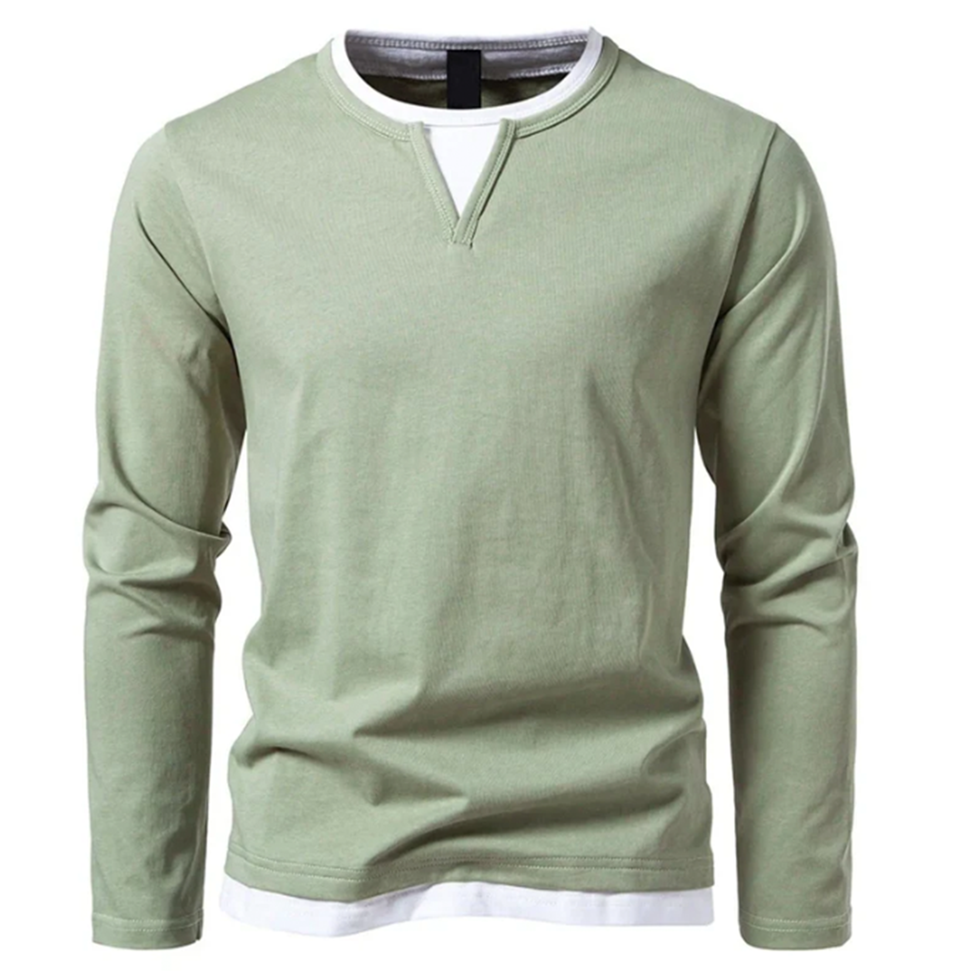 Jaron™ | Timeless Henley long sleeve - Green / S