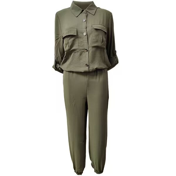 Rain | Elegant Jumpsuit with Polo Collar