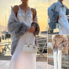 MaraKnit™ | Cardigan with glitter sequins - beige / S