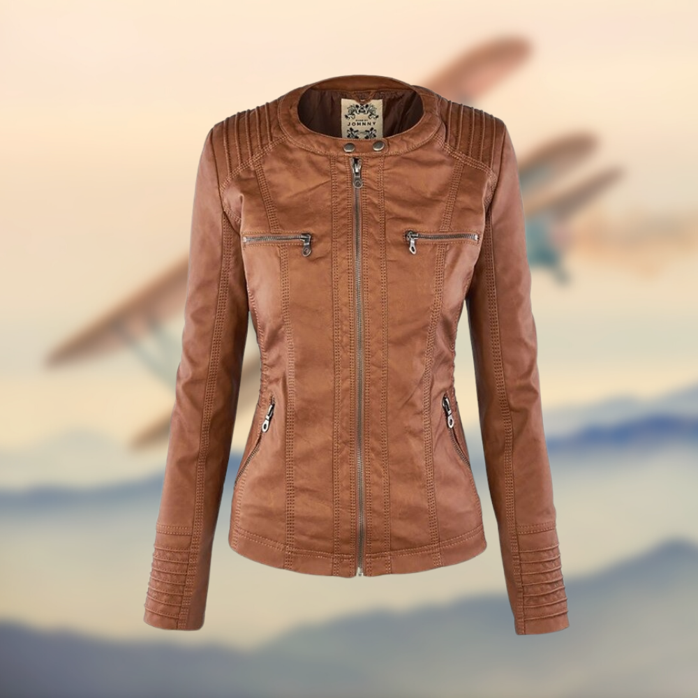 Mira™ | Elegant fashion jacket - JACKET (F) - Light brown / S