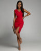 Bretta | Chic Dress with V-Neck and Sexy Side Slit