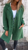 Jade | Casual long coat with lapels - Green / S