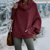 Elva™ | Chic turtleneck jumper - Kleding - Red wine / S