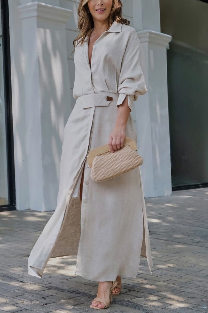 Niana | Airy Linen & Cotton Maxi Dress