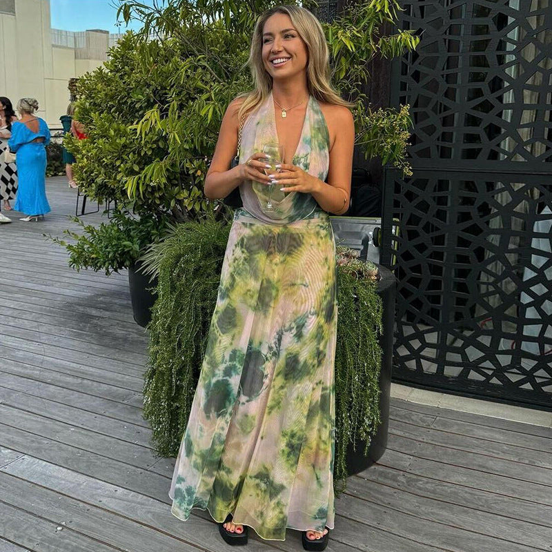 Xera | Unique Halter Long Backless Maxi Dress
