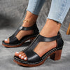Zinia | Elegant T-Strap Wedge Sandals with Buckle