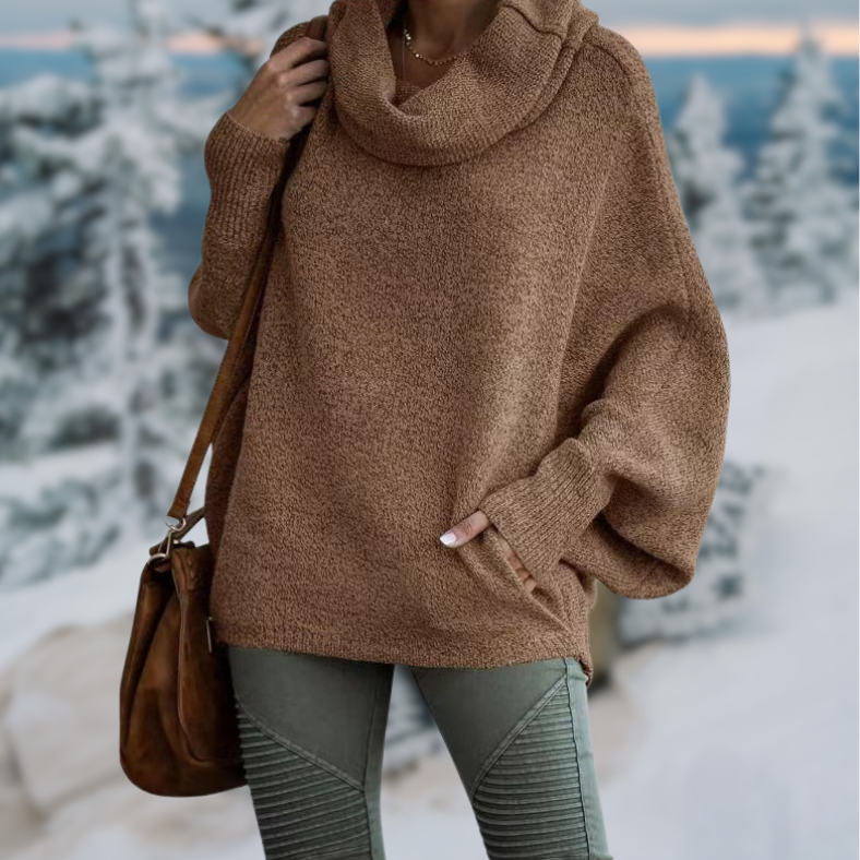 Elva™ | Chic turtleneck jumper - Kleding - Brown / S