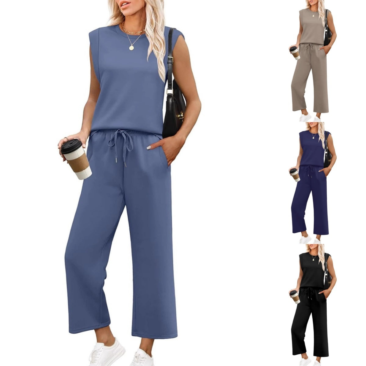 Larra | Casual Two-Piece Set with Short Sleeve and Wide Leg