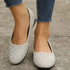 Soli | Women's Crystal Orthopedic Flat Ballerina Shoes