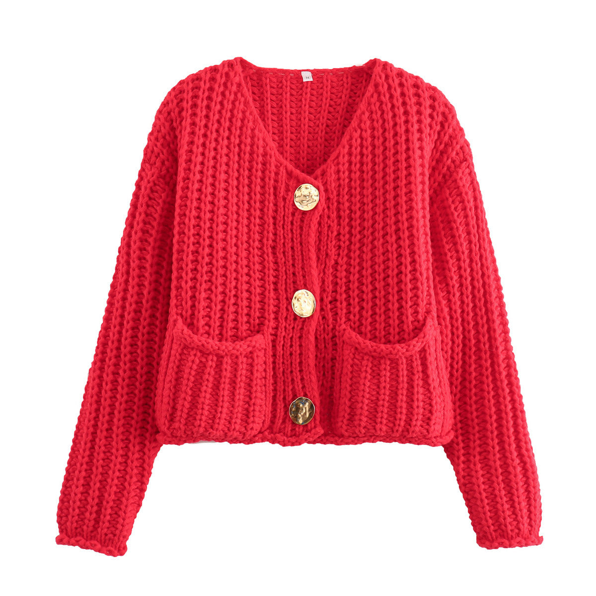 Mira™ - Fashionable cardigan - Red-orange / S