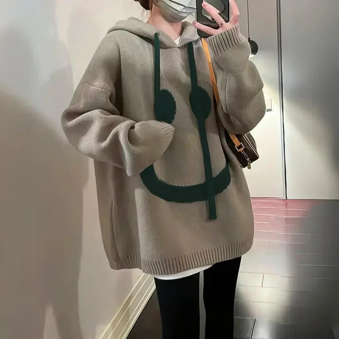 Kristelle | Warm and cosy hoodie - 2350-R - Khaki / One size fits all