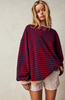 Luca | Oversized striped jumper - Black & Red / S