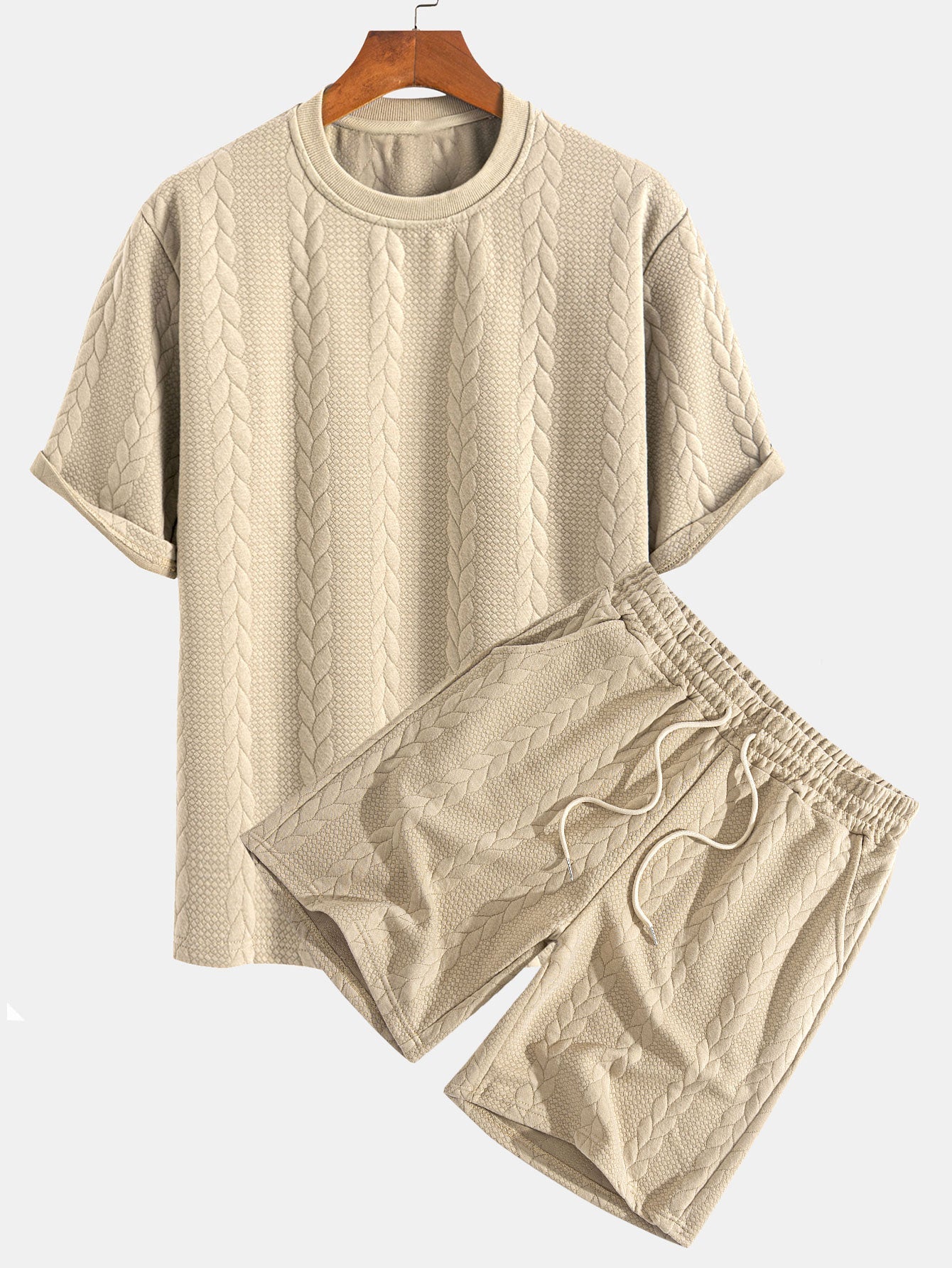 Rudy | Casual Relax Fit T-Shirt with Twist Jacquard Shorts