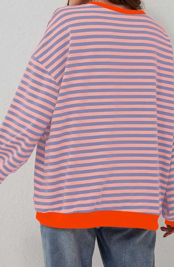 Luca | Striped oversized jumper - Sky blue / S