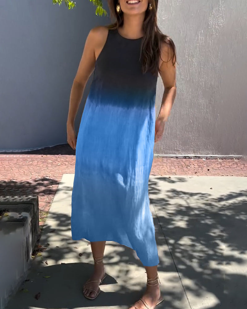 Tayla | Ombre Sleeveless Midi Dress