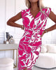 Lenna | Elegant Slim-Fit Dress with Leaf Pleats and Split