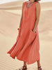 Yasmi | Loose-Fit Sleeveless Linen Dress