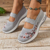 Saty | Embroidered Mesh Slip-On Shoes
