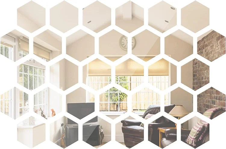 Honey mirror | Home decoration with honeycomb mirror made of acrylic | 50% OFF TODAY! - 80*70*40mm / 12 PIECES