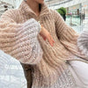 MaraKnit™ | Cardigan with glitter sequins - beige / S