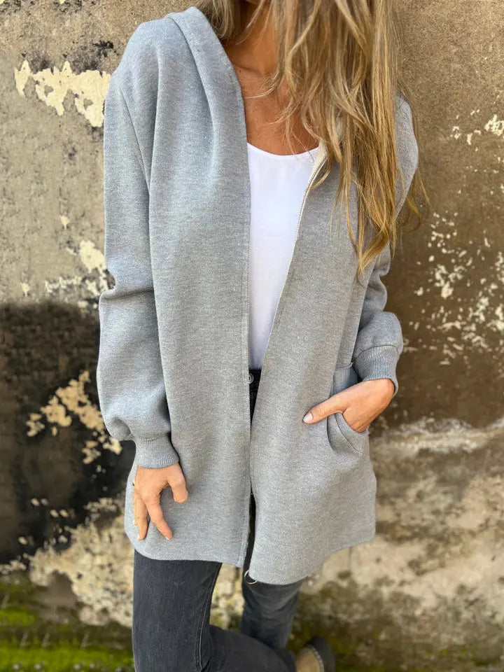 Anne™ | women's coat with hood and pockets - Women\'s Tops - Grey / S
