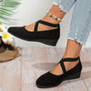 Kelle | Wedge Ballet Flats with Criss-Cross Straps