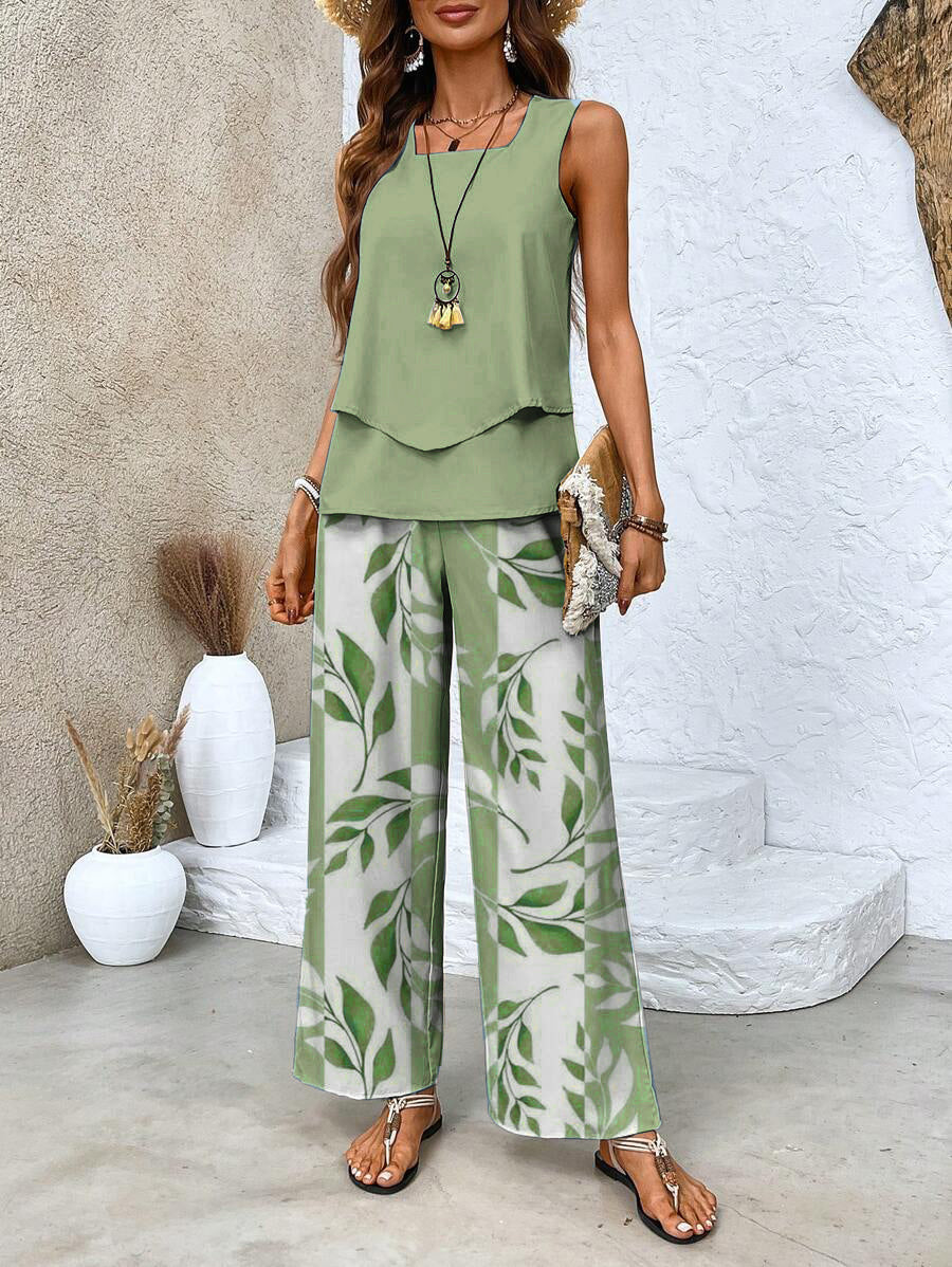 Ratchel | Fashionable Women's Set with Printed Top and Matching Pants