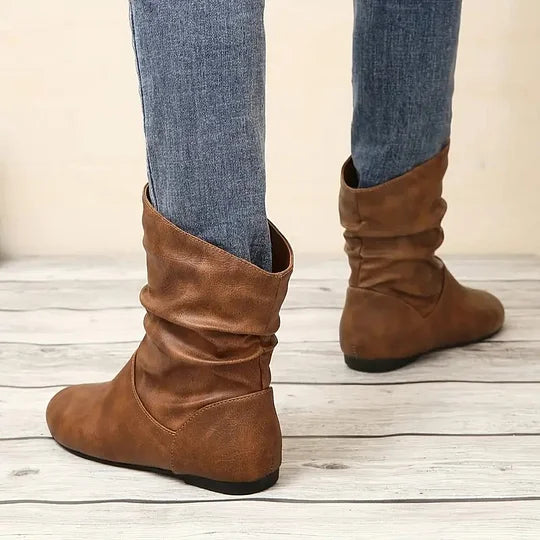 Delia™ - Exclusive leather boots - Black / 36