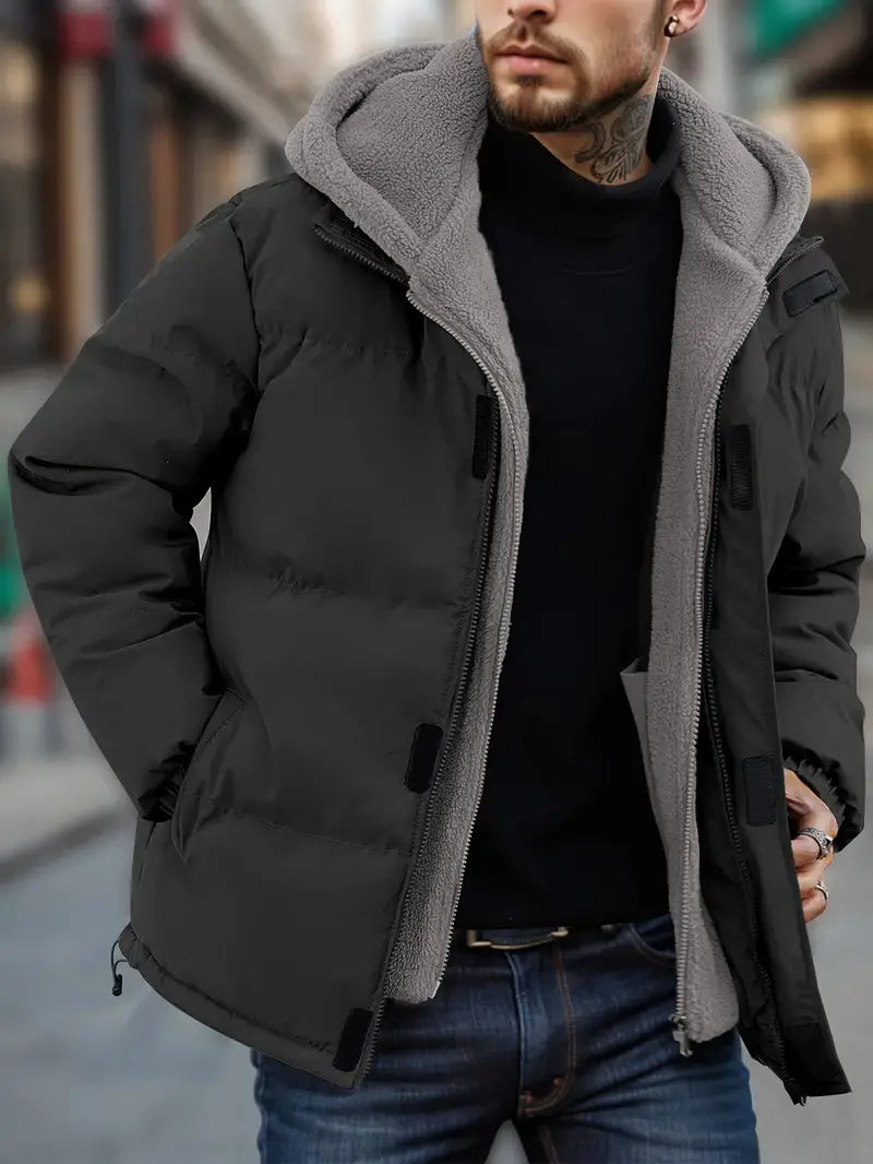 Vidal | Casual quilted jacket for men - Black / S