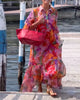 Helena™ | Colourful Printed Dress with Loose Lantern Sleeves