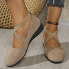 Kelle | Wedge Ballet Flats with Criss-Cross Straps