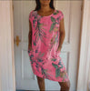 Teres | Round-Neck Dress with Botanical Print