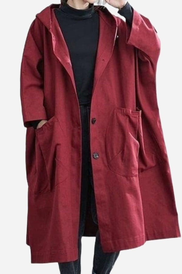 Nida | Oversized Windbreaker in Burgundy