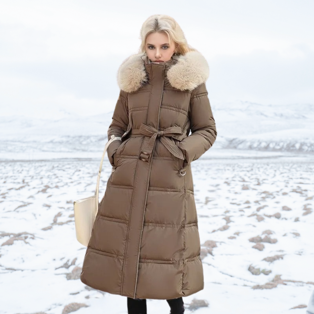 Elvira™ - Luxurious winter jacket for women - Coffee / M