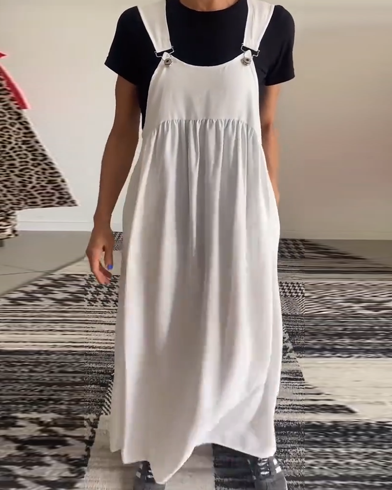 Molly | Casual Solid Colour Dress with Suspenders
