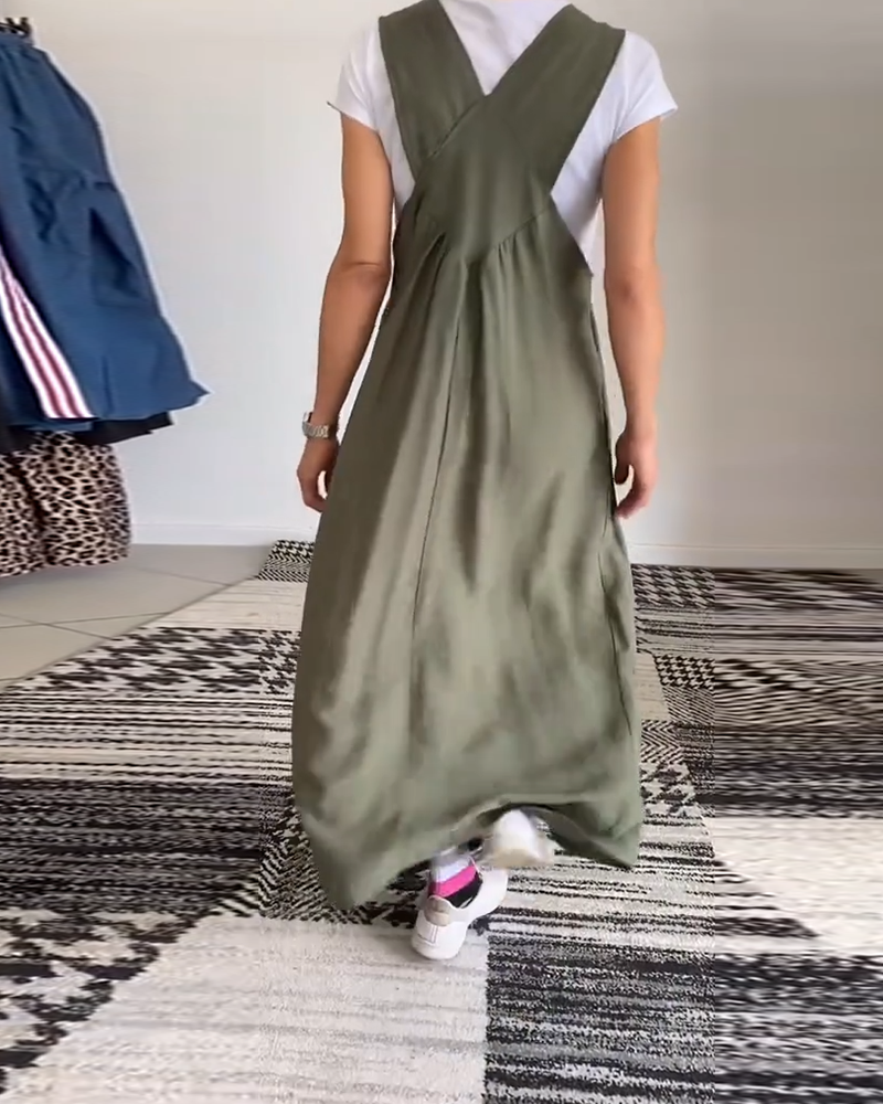 Molly | Casual Solid Colour Dress with Suspenders