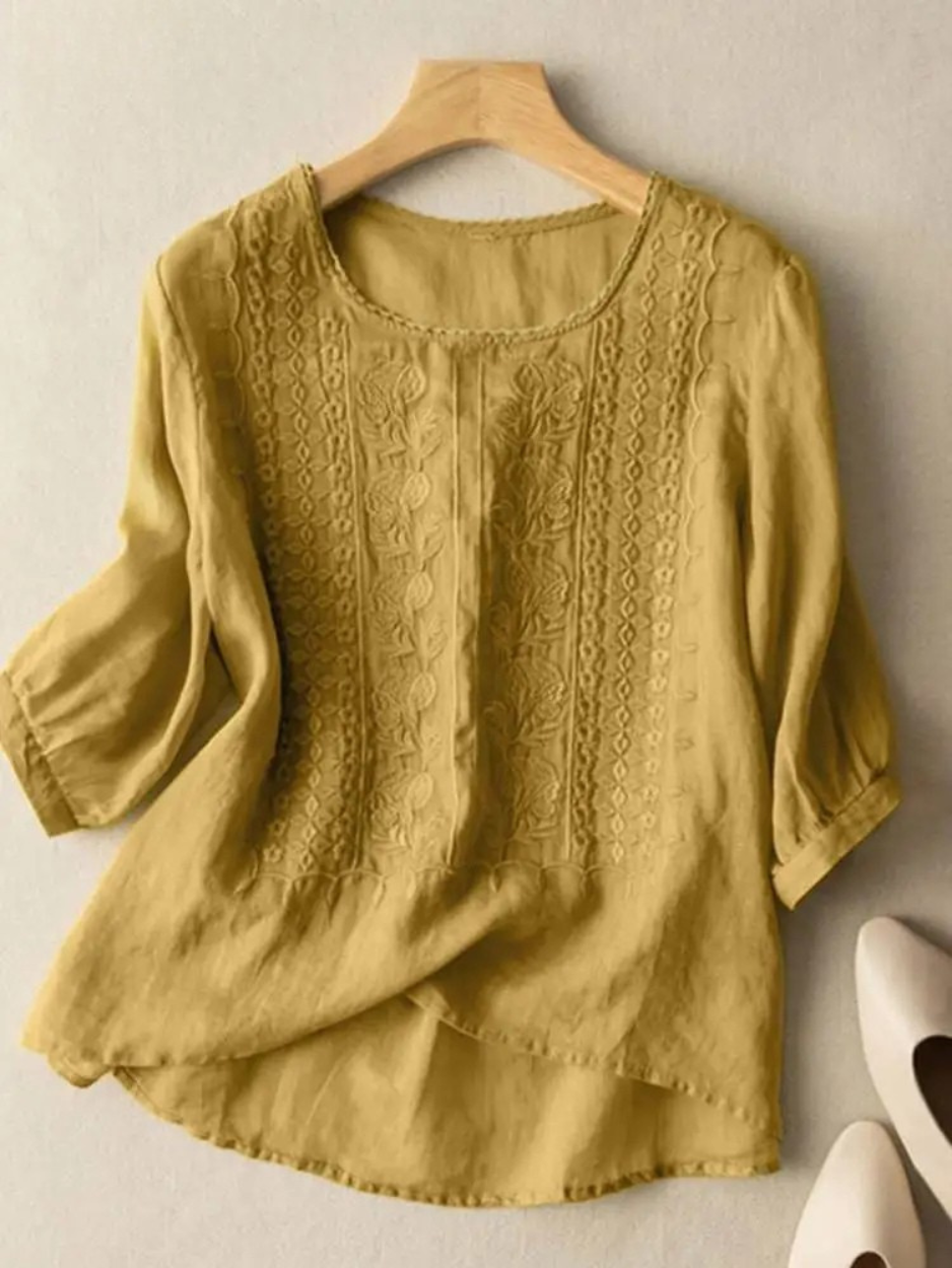 Constance | Stylish Blouse with Delicate Embroidery Details