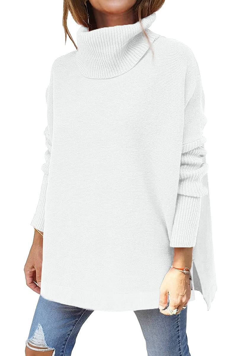 Annie™ | Oversized turtleneck jumper - White / S