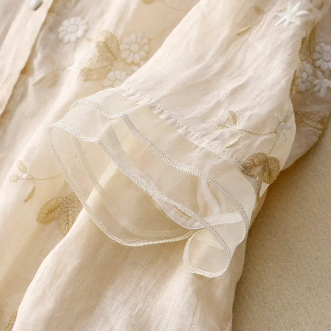 Nerry | Elegant Blouse with Delicate Embroidery Details