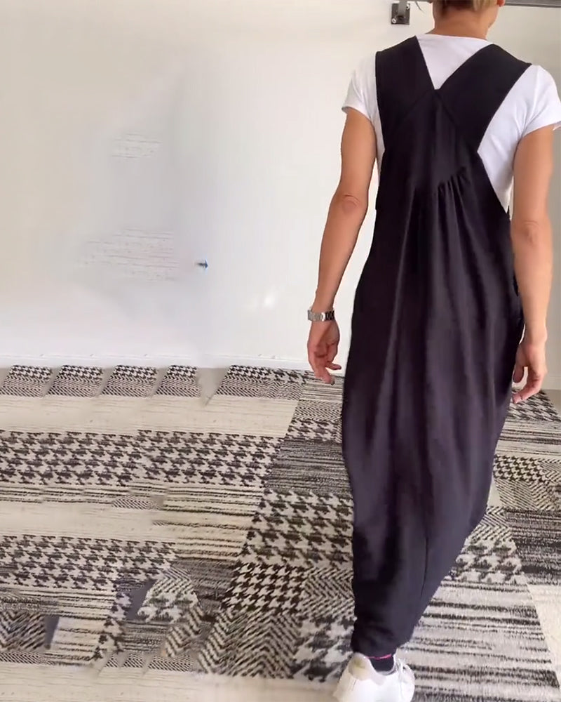 Molly | Casual Solid Colour Dress with Suspenders