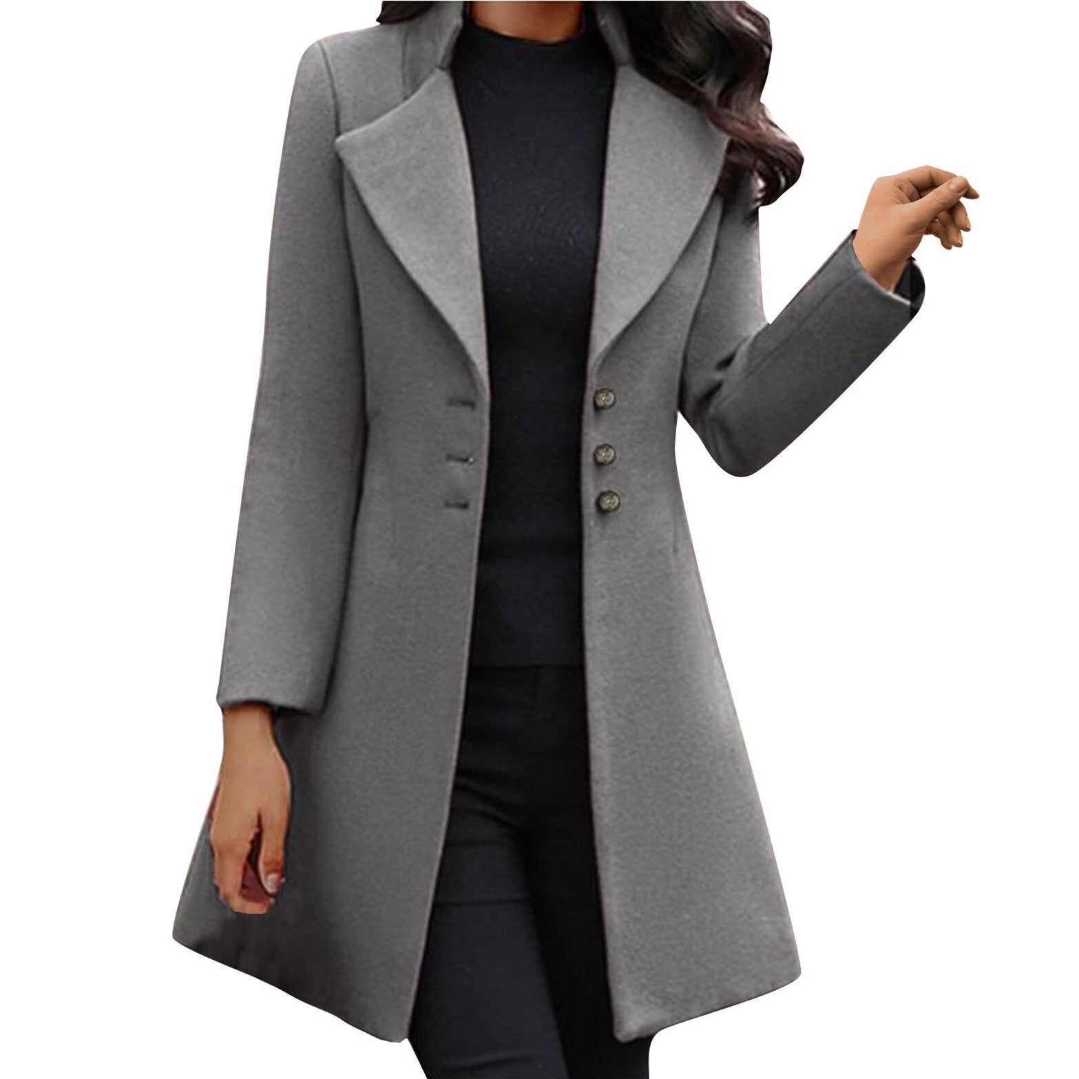 Faylin™ | Timeless autumn coat for women - Grey / S
