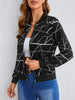 Evalaine™ | Geometric zip jacket for women - Black (almost sold out) / S
