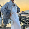 MaraKnit™ | Cardigan with glitter sequins - beige / S