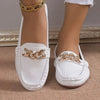 Kendal | Leather Slippers with Chunky Chain Details