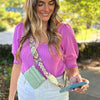 Mobile phone strap - Green/purple