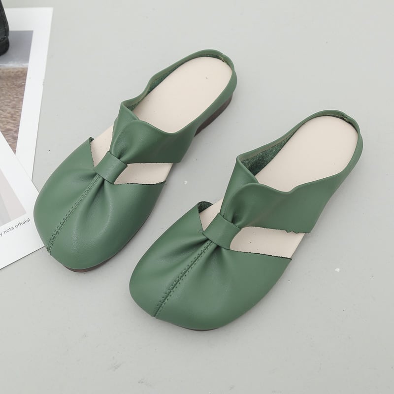 Kary | Women's Flat Mules with Bow and Knot